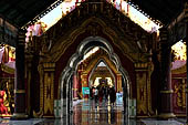 Myanmar - Mandalay, Kuthodaw Pagoda. 729 white pitaka pagodas contain the Tipitaka, the sacred texts of Theravada Buddhism. 